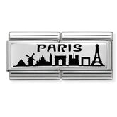 Nomination Composable Classic Double Link 330790/15 Paris Skyline in 925 Silver